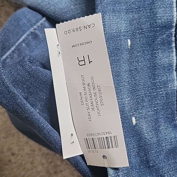 NWT Chico's pull on slim boot jeans size 1 (8R) - Picture 4 of 4